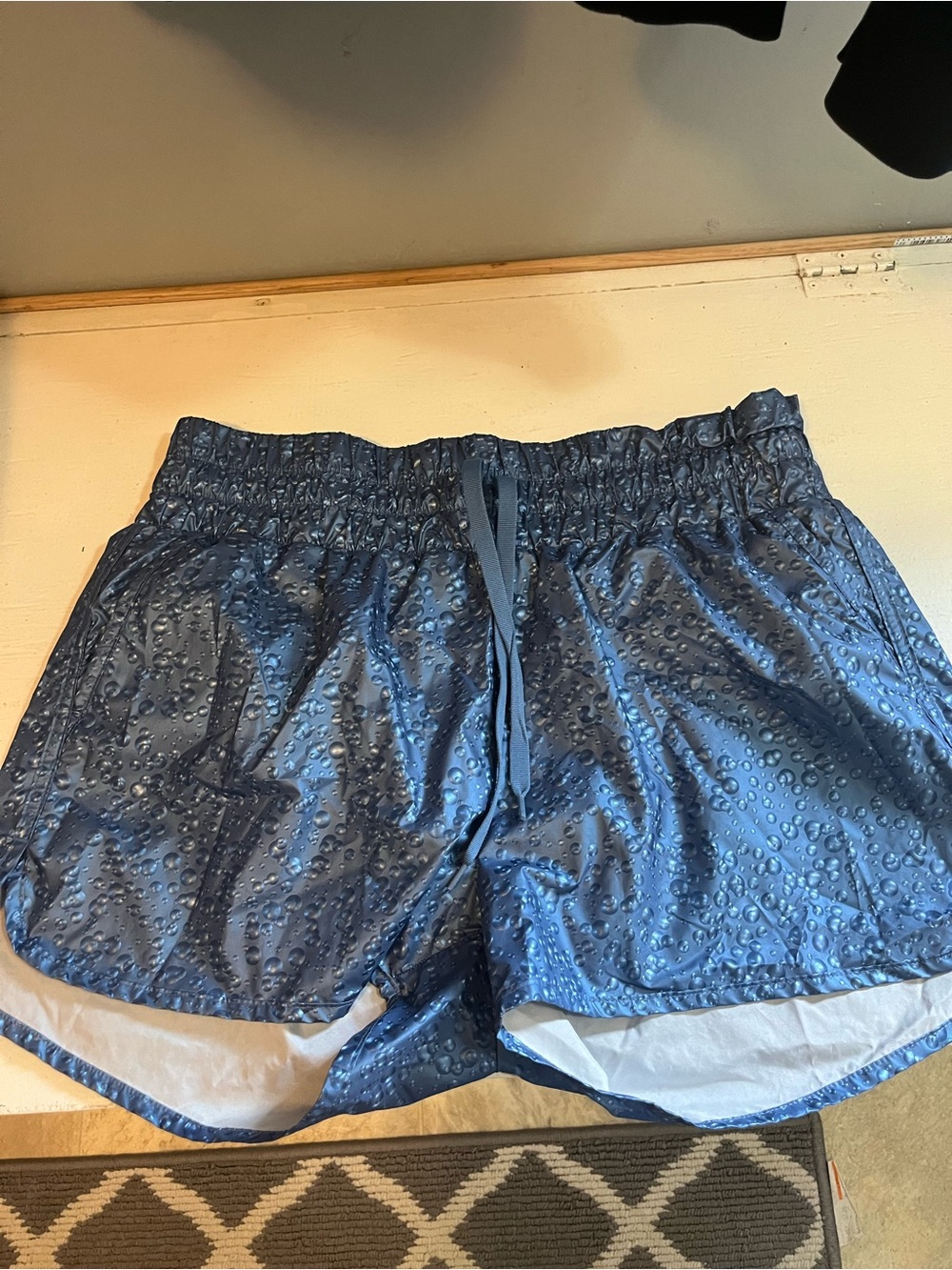 Women’s Athletic Running Shorts with Drawstring - Light Blue